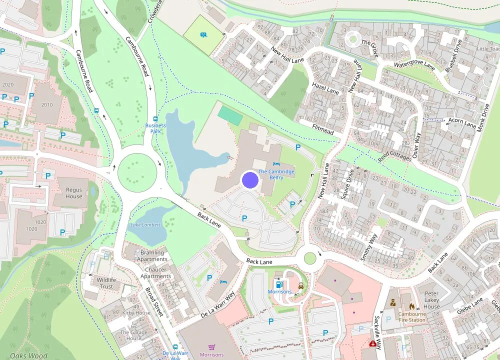 Map: Cambridge Belfry Hotel & Spa